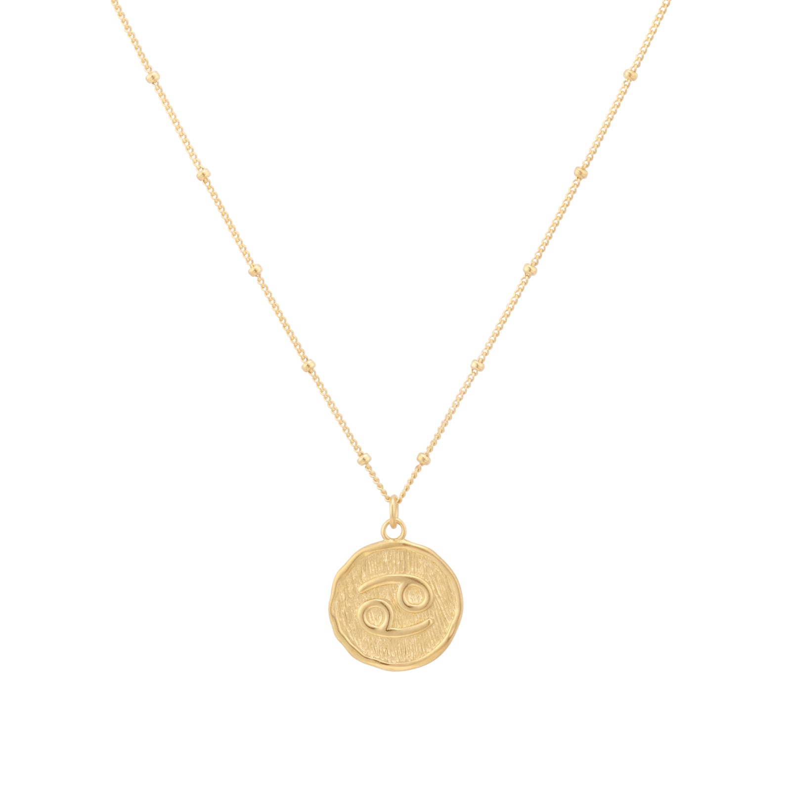 Best Luxury 
18ct Yellow Gold Plated Sterling Silver Cancer Beaded Chain Zodiac Pendant