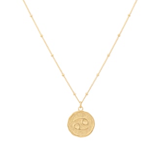 Goldsmiths 18ct Yellow Gold Plated Sterling Silver Cancer Beaded Chain Horoscope Pendant