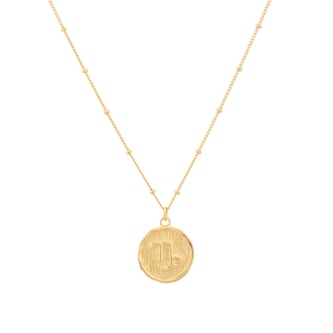 Best Luxury 
18ct Yellow Gold Plated Sterling Silver Capricorn Beaded Chain Zodiac Pendant