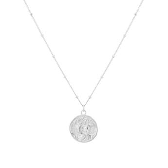Sterling Silver Gemini Beaded Chain Horoscope Pendant