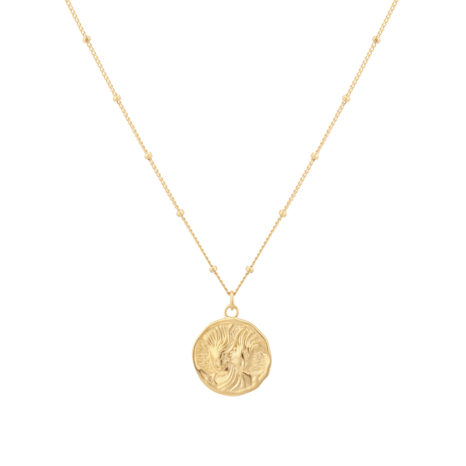 Best Luxury 
18ct Yellow Gold Plated Sterling Silver Gemini Beaded Chain Horoscope Pendant