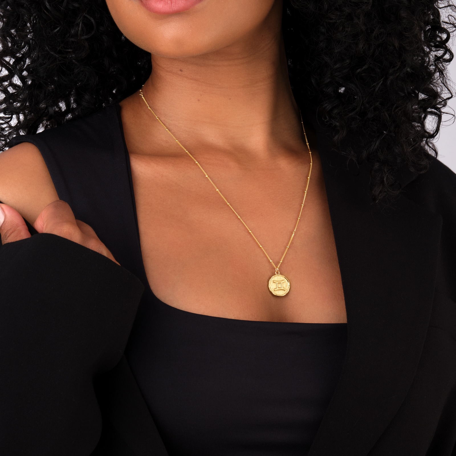 Best Luxury 
18ct Yellow Gold Plated Sterling Silver Gemini Beaded Chain Horoscope Pendant