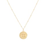 Goldsmiths 18ct Yellow Gold Plated Sterling Silver Gemini Beaded Chain Horoscope Pendant