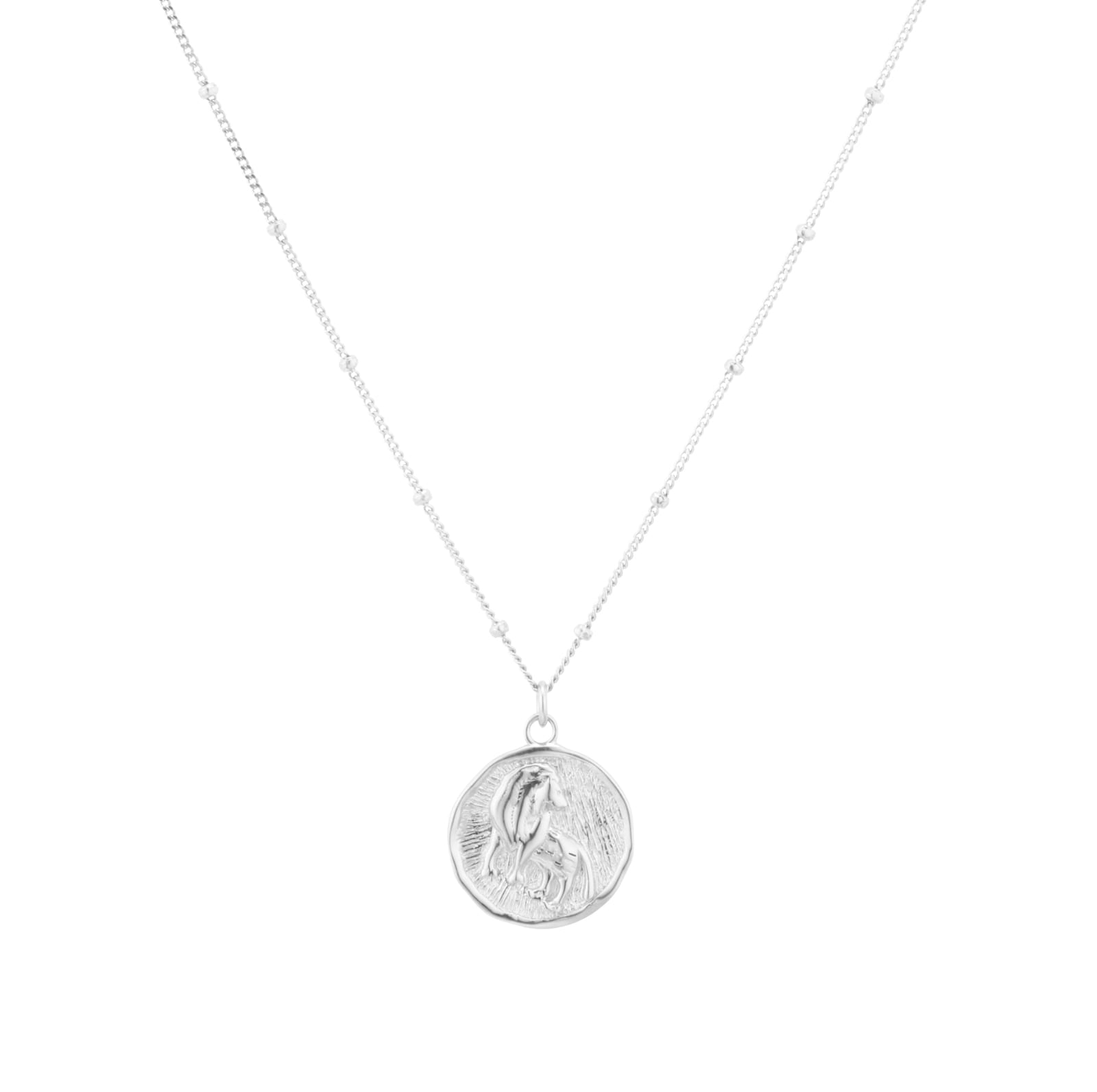 Goldsmiths Sterling Silver Leo Beaded Chain Horoscope Pendant Goldsmiths Sterling Silver Leo Beaded Chain Horoscope Pendant