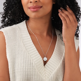 Goldsmiths Sterling Silver Leo Beaded Chain Zodiac Pendant Goldsmiths Sterling Silver Leo Beaded Chain Zodiac Pendant