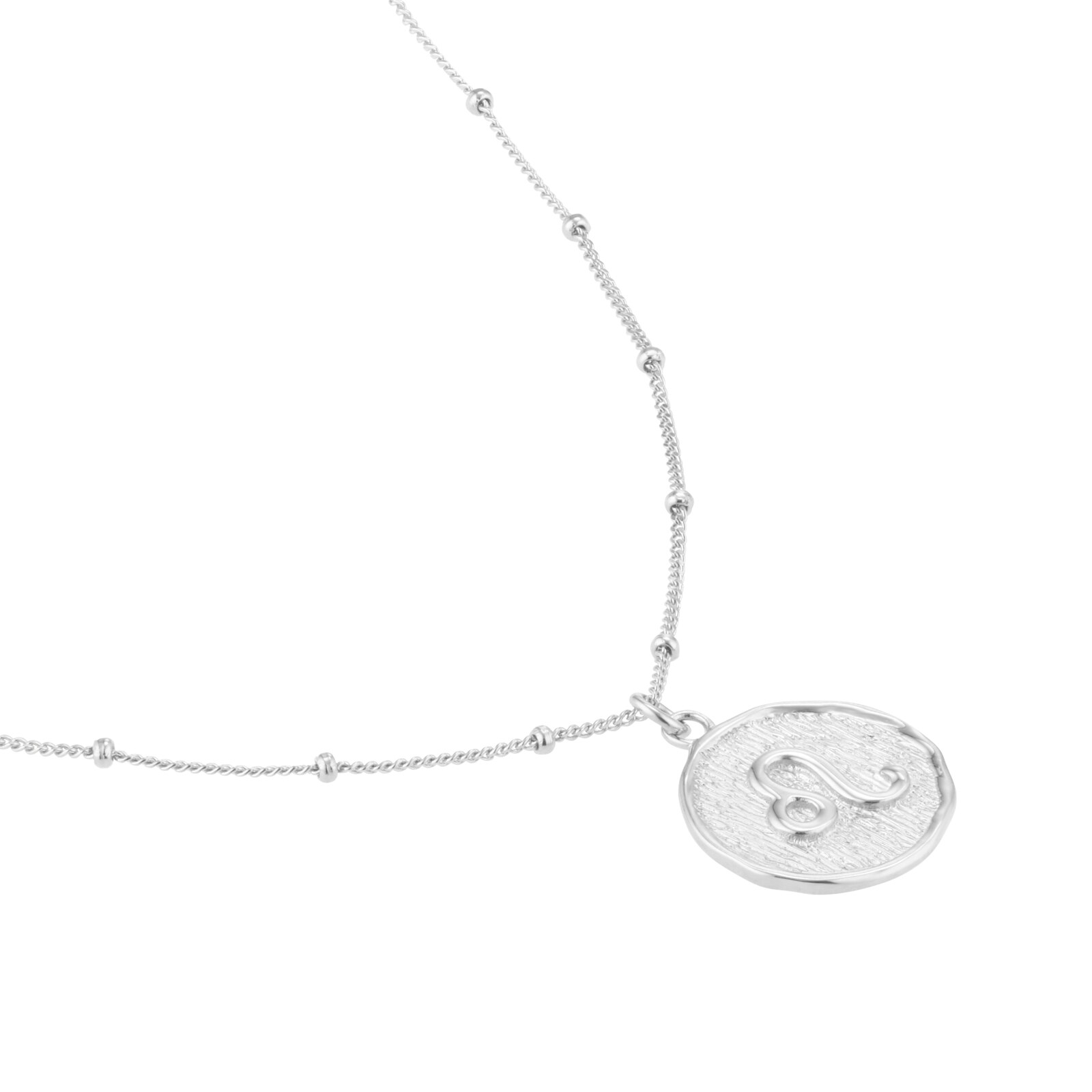 Goldsmiths Sterling Silver Leo Beaded Chain Horoscope Pendant