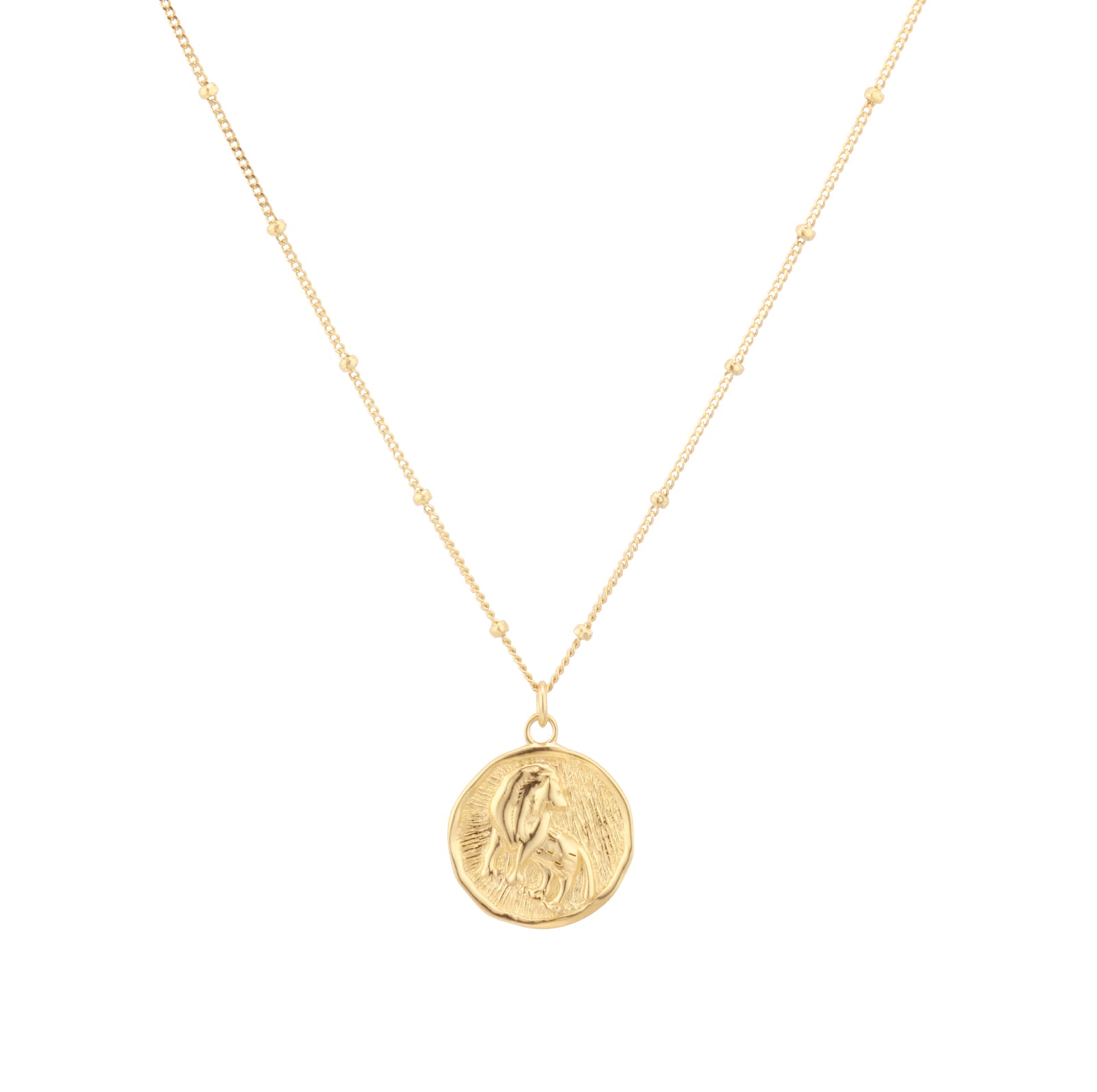 Goldsmiths 18ct Yellow Gold Plated Sterling Silver Leo Beaded Chain Horoscope Pendant Goldsmiths 18ct Yellow Gold Plated Sterling Silver Leo Beaded Chain Horoscope Pendant