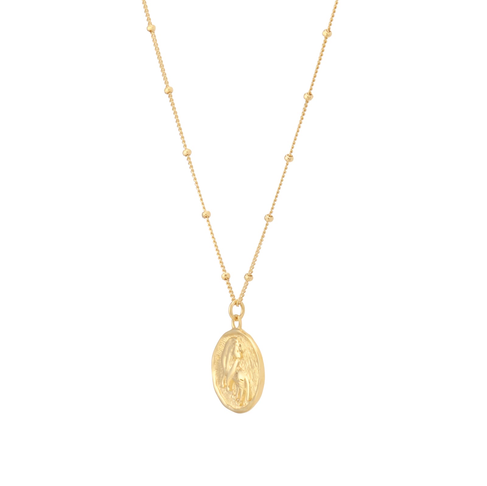 Goldsmiths 18ct Yellow Gold Plated Sterling Silver Leo Beaded Chain Horoscope Pendant Goldsmiths 18ct Yellow Gold Plated Sterling Silver Leo Beaded Chain Horoscope Pendant