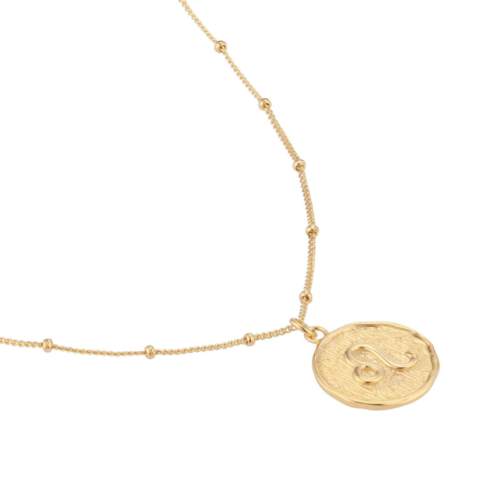 Goldsmiths 18ct Yellow Gold Plated Sterling Silver Leo Beaded Chain Horoscope Pendant Goldsmiths 18ct Yellow Gold Plated Sterling Silver Leo Beaded Chain Horoscope Pendant
