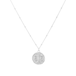 14700309 - Sterling Silver Libra Beaded Chain Zodiac Pendant