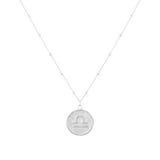 Goldsmiths Sterling Silver Libra Beaded Chain Horoscope Pendant