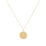 Goldsmiths 18ct Yellow Gold Plated Sterling Silver Libra Beaded Chain Horoscope Pendant