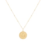 Goldsmiths 18ct Yellow Gold Plated Sterling Silver Libra Beaded Chain Horoscope Pendant