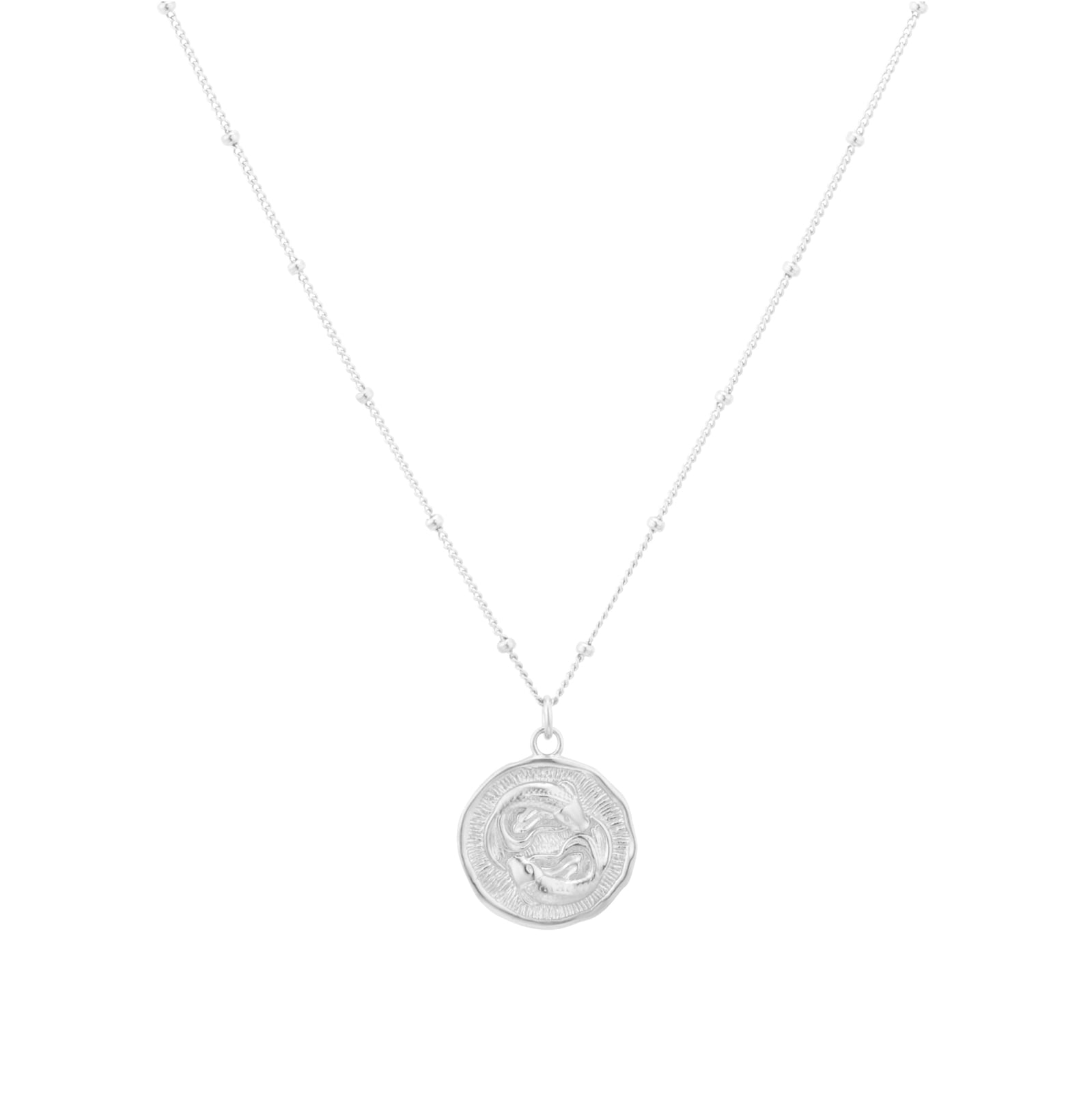 Goldsmiths Sterling Silver Pisces Beaded Chain Horoscope Pendant
