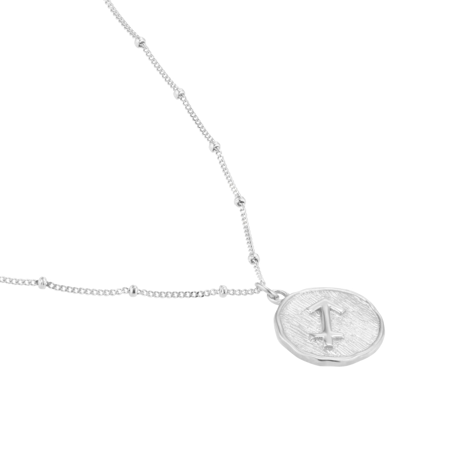 Goldsmiths Sterling Silver Sagittarious Beaded Chain Horoscope Pendant
