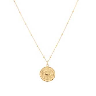 Goldsmiths 18ct Yellow Gold Plated Sterling Silver Sagittarious Beaded Chain Horoscope Pendant