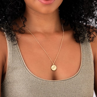 Goldsmiths 18ct Yellow Gold Plated Sterling Silver Sagittarious Beaded Chain Horoscope Pendant