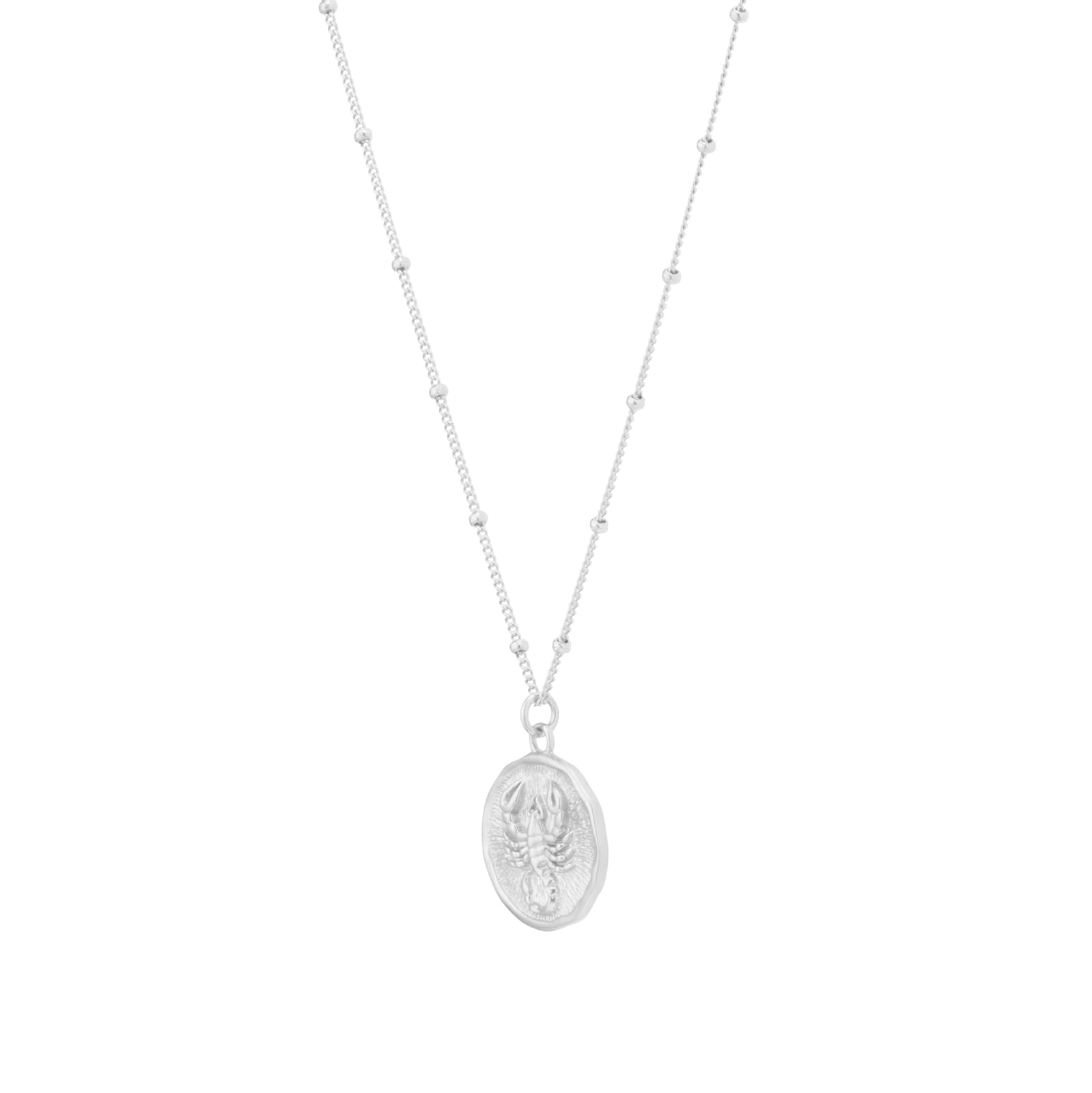 Goldsmiths Sterling Silver Scorpio Beaded Chain Horoscope Pendant Goldsmiths Sterling Silver Scorpio Beaded Chain Horoscope Pendant