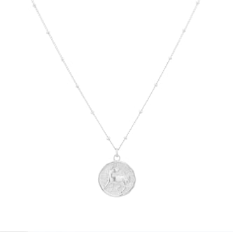 Goldsmiths Sterling Silver Taurus Beaded Chain Horoscope Pendant