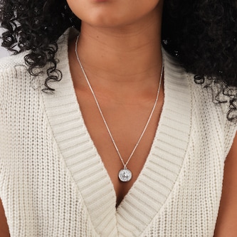 Goldsmiths Sterling Silver Taurus Beaded Chain Horoscope Pendant