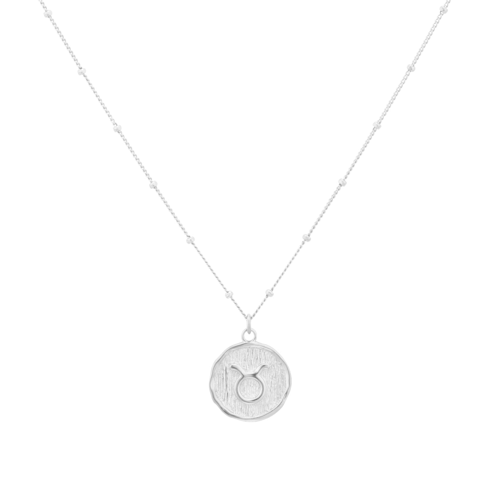 Goldsmiths Sterling Silver Taurus Beaded Chain Horoscope Pendant