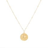 Goldsmiths 18ct Yellow Gold Plated Sterling Silver Taurus Zodiac And Beaded Chain Pendant