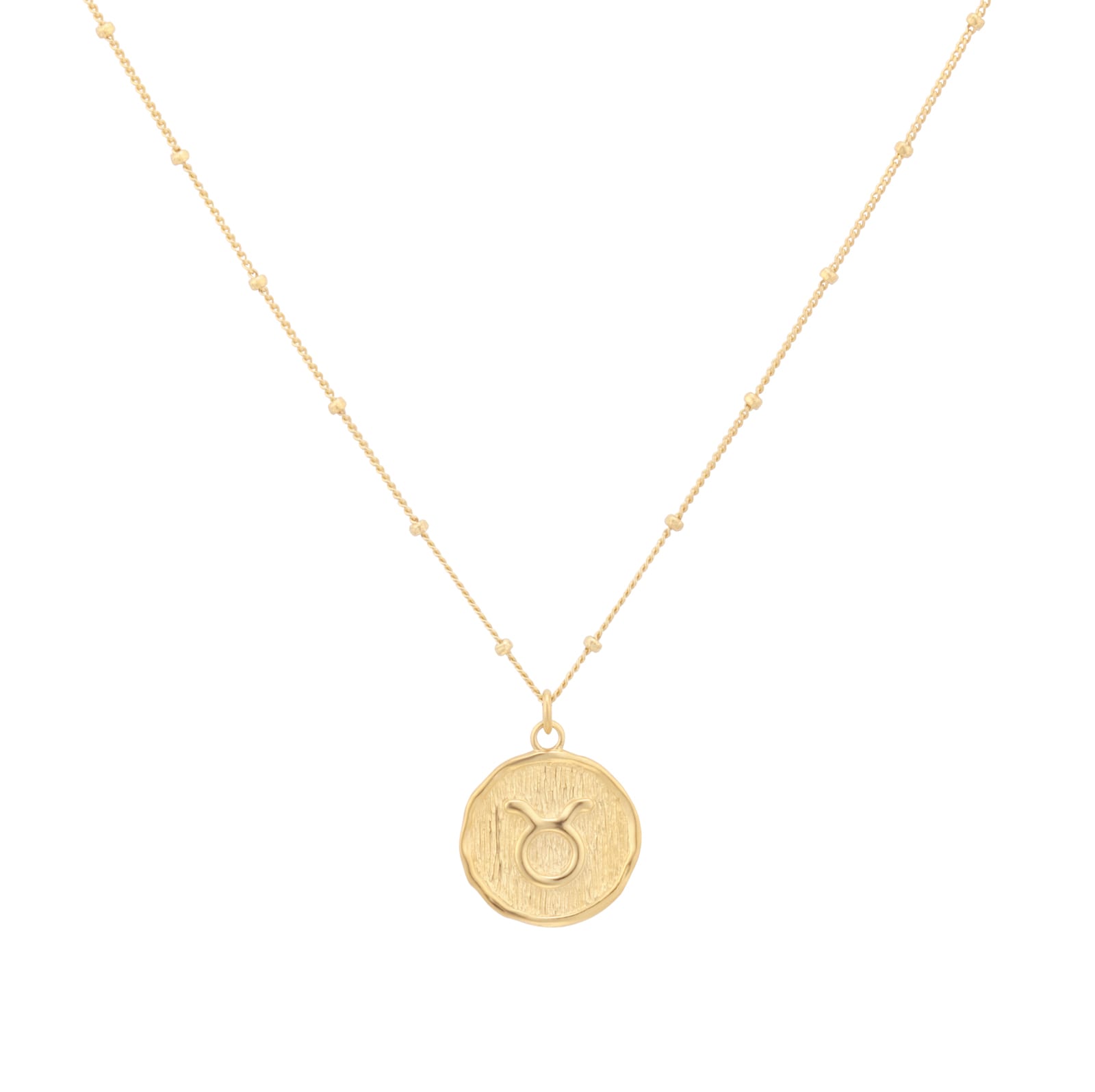 Goldsmiths 18ct Yellow Gold Plated Sterling Silver Taurus Beaded Chain Zodiac Pendant