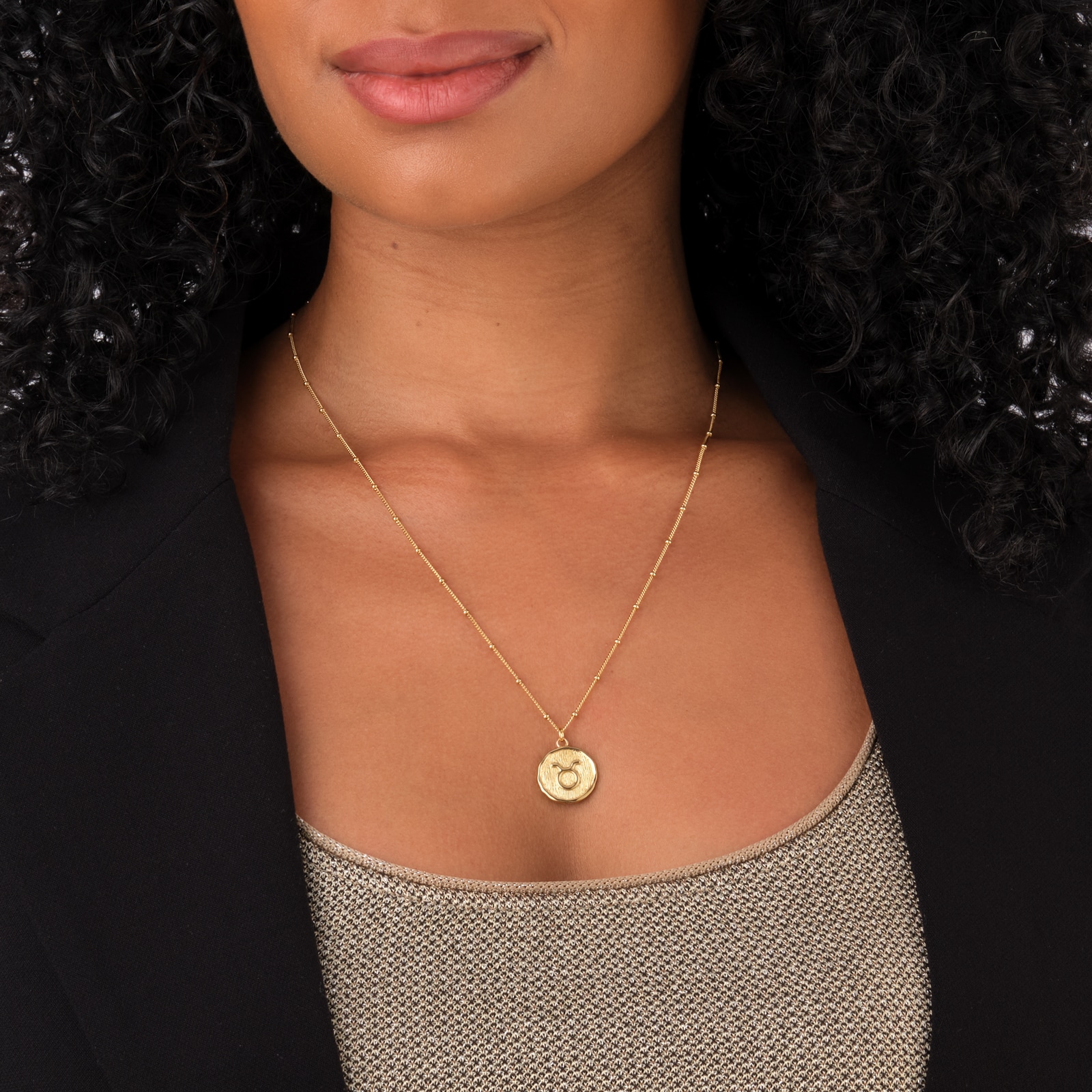 Best Luxury 
18ct Yellow Gold Plated Sterling Silver Taurus Beaded Chain Horoscope Pendant