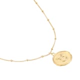Goldsmiths 18ct Yellow Gold Plated Sterling Silver Taurus Zodiac And Beaded Chain Pendant