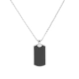 Mappin & Webb Sterling Silver Dog Tag 24 Inch Necklace