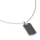 Mappin & Webb Sterling Silver Dog Tag 24 Inch Necklace