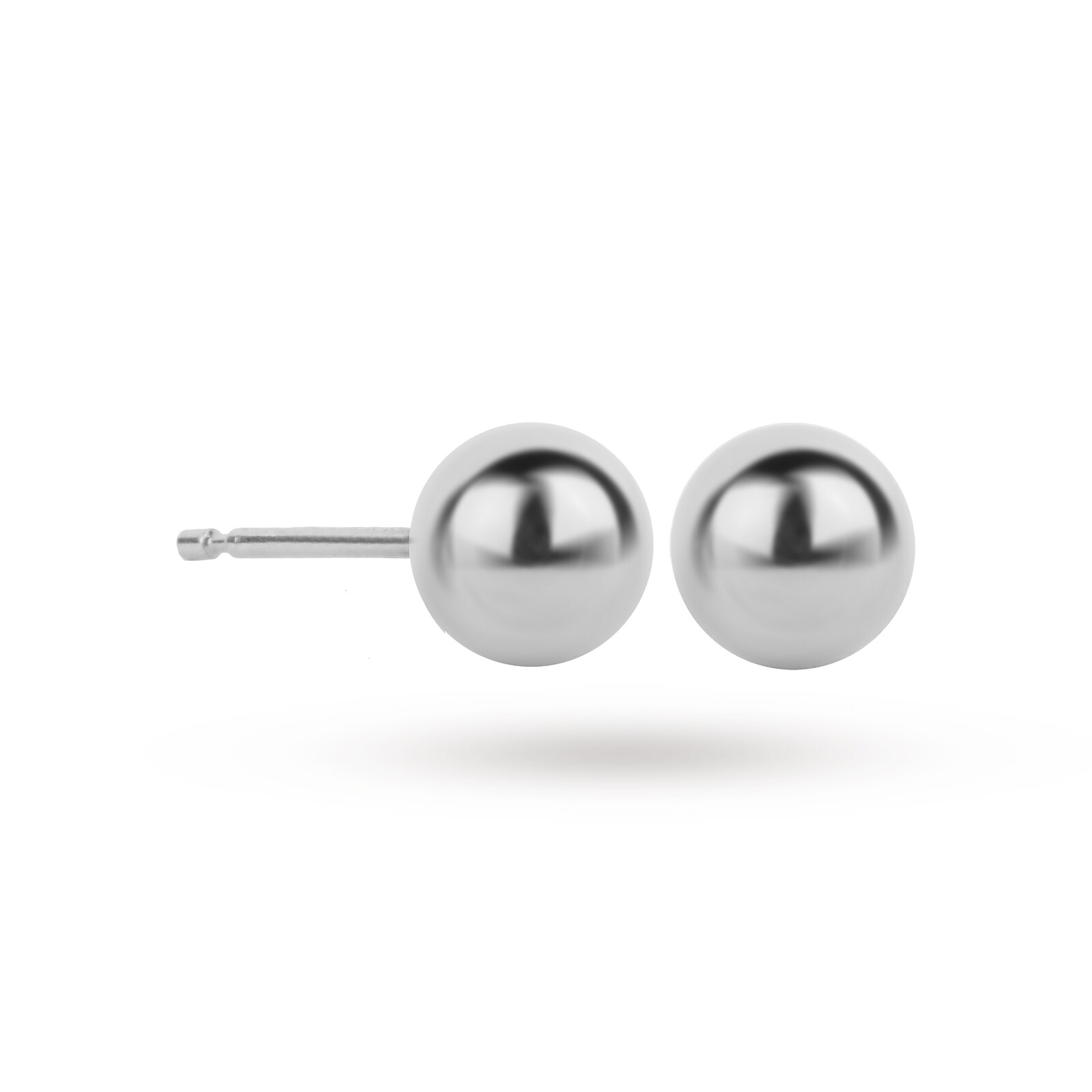 Goldsmiths 9ct White Gold 6mm Ball Stud Earrings