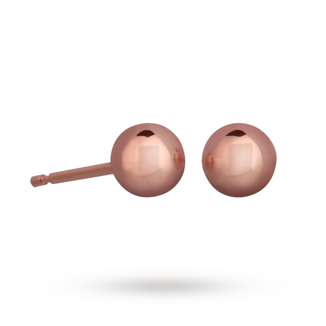 Goldsmiths 9ct Rose Gold 4mm Stud Earrings