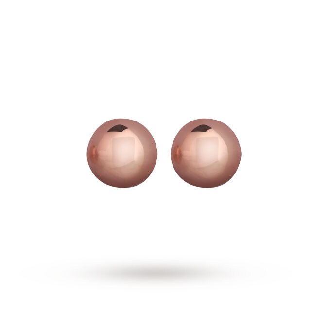 Goldsmiths 9ct Rose Gold 6mm Stud Earrings