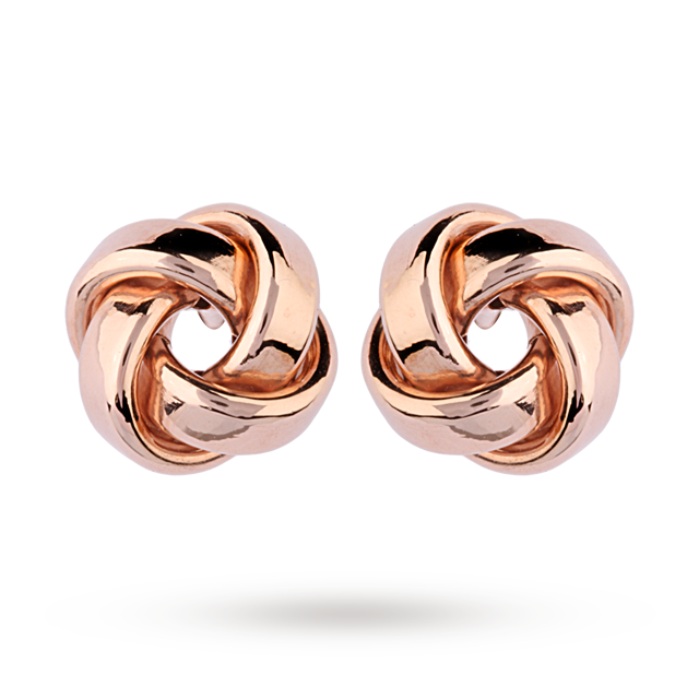 Goldsmiths 9ct Rose Gold Flat Knot Stud Earrings