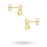 Goldsmiths 9ct Yellow Gold Double Hexagon Stud Earrings