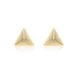 Goldsmiths 9ct Yellow Gold 9.8mm x 8.7mm Elongated Pyramid Stud Earrings