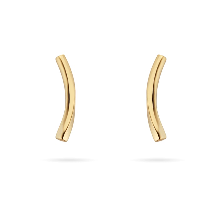 Mappin & Webb 18ct Yellow Gold Twist Bar Stud Earrings