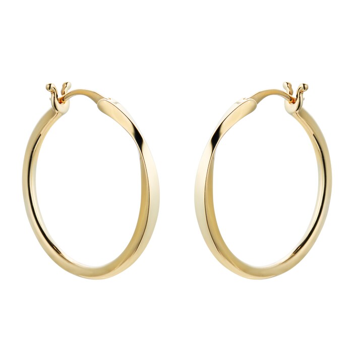 Mappin & Webb 18ct Yellow Gold Twist Hoop Stud Earrings