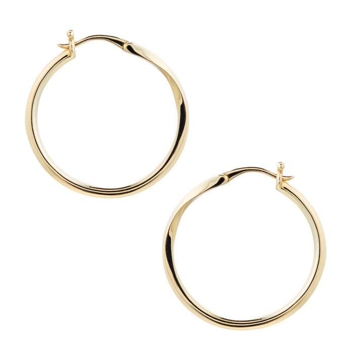 Mappin & Webb 18ct Yellow Gold Twist Hoop Stud Earrings