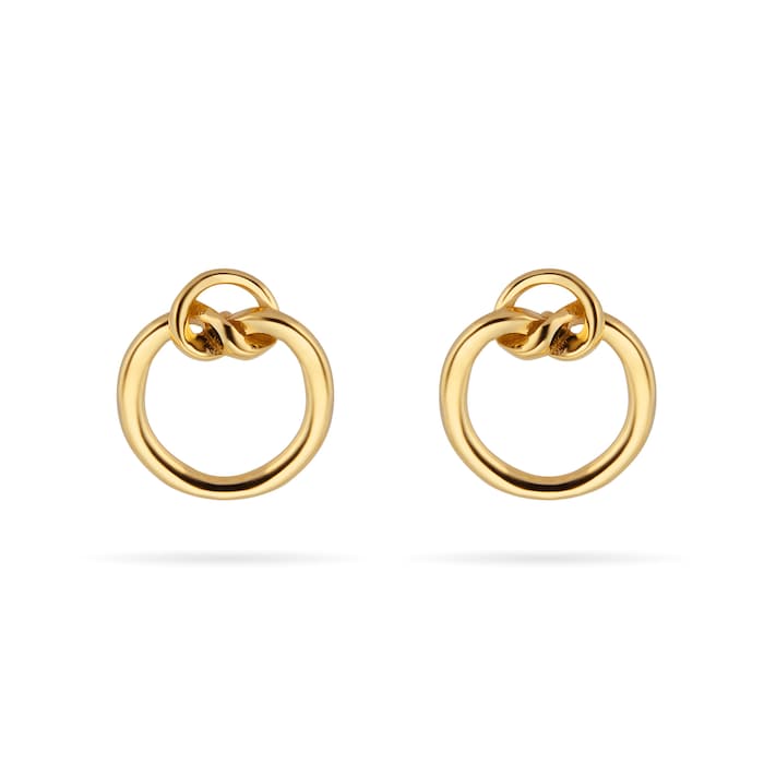 Mappin & Webb 18ct Yellow Gold Circle Knot Stud Earrings