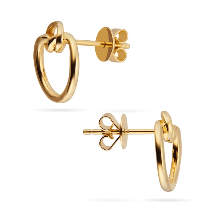 Mappin & Webb 18ct Yellow Gold Circle Knot Stud Earrings