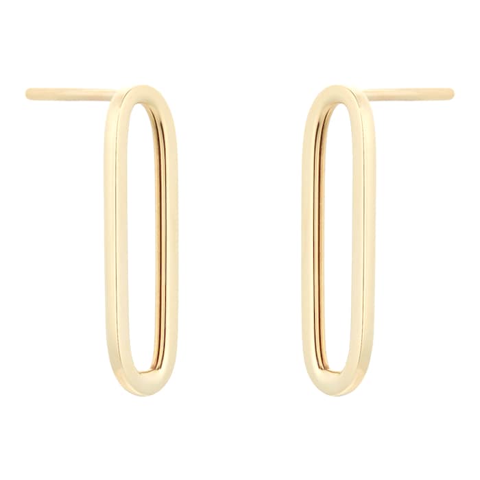 Goldsmiths 9ct Yellow Gold Paperlink Stud Earrings