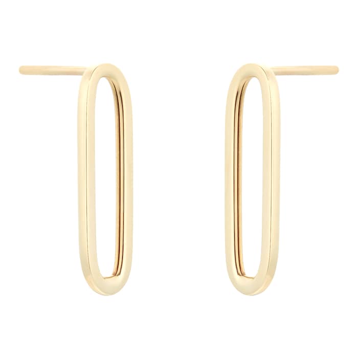 Goldsmiths 9ct Yellow Gold Paperlink Stud Earrings