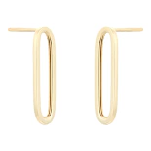Goldsmiths 9ct Yellow Gold Paperlink Stud Earrings