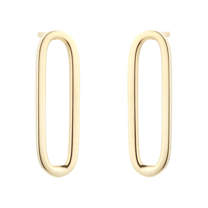 Goldsmiths 9ct Yellow Gold Paperlink Stud Earrings