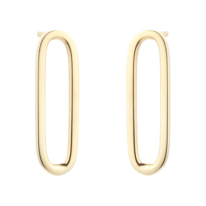 Goldsmiths 9ct Yellow Gold Paperlink Stud Earrings