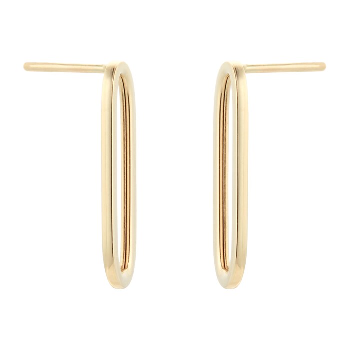 Goldsmiths 9ct Yellow Gold Paperlink Stud Earrings