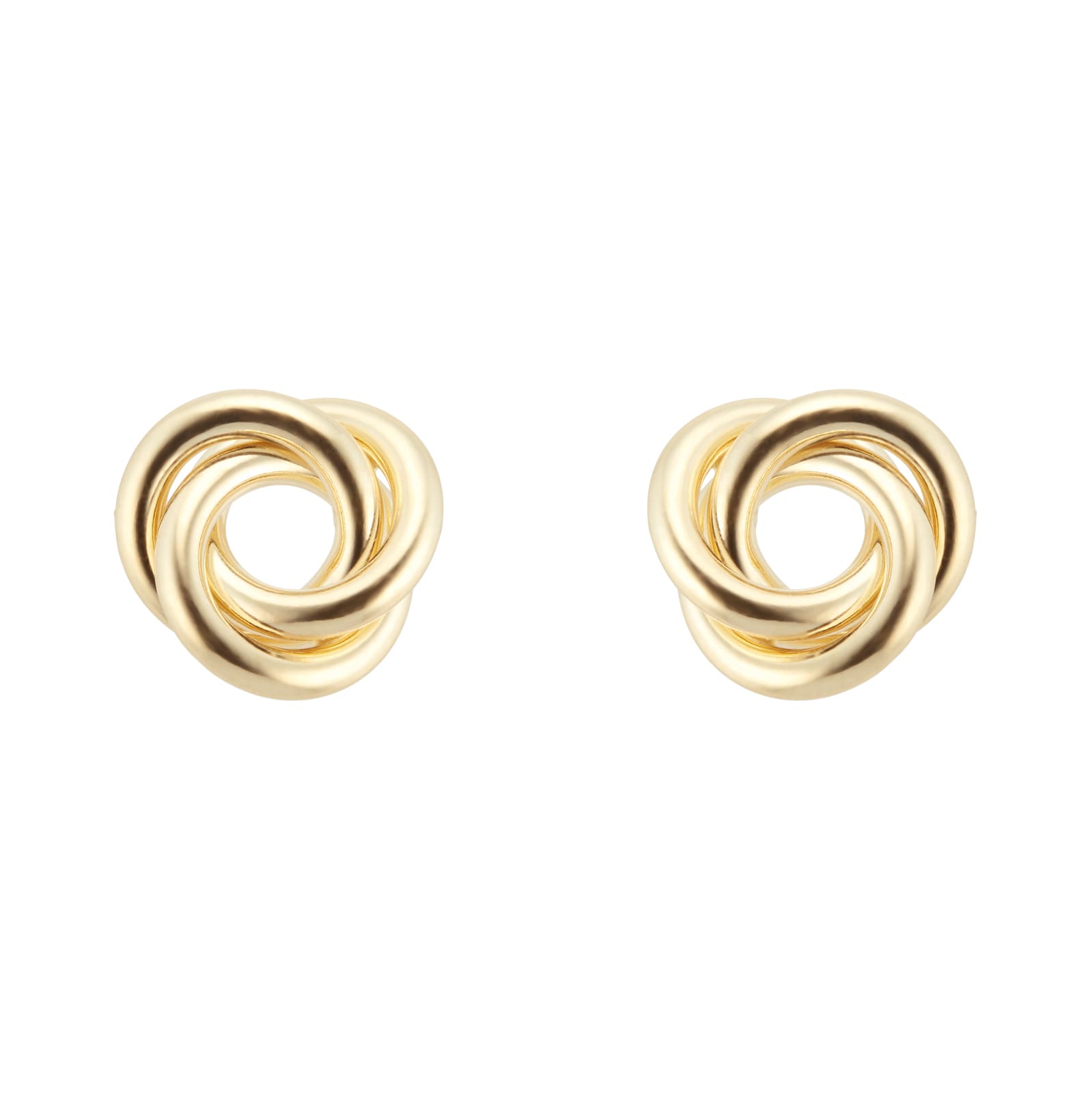Goldsmiths 18ct Yellow Gold Open Flat Knot Stud Earrings