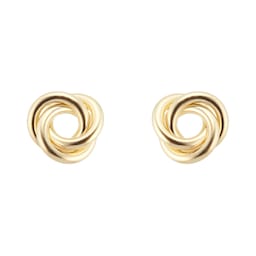15010316 - 18ct Yellow Gold Open Flat Knot Stud Earrings